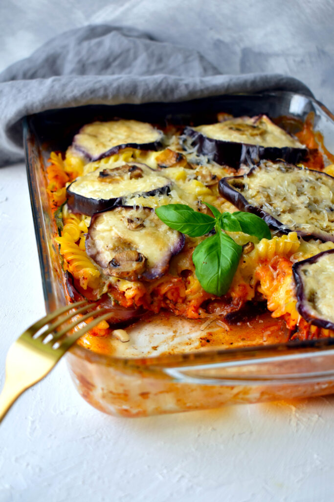 Rakott tészta cukkinivel és padlizsánnal