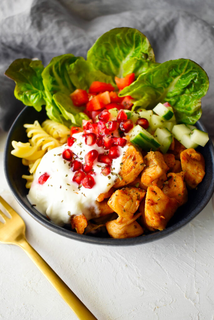 Csirkés vitamin tál gránátalmával