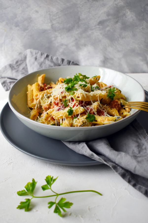 zöldséges tészta lecsó kolbásszal