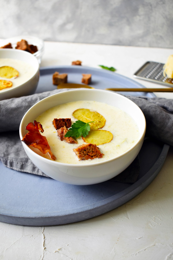 Tejszínes póréhagymaleves krumplival