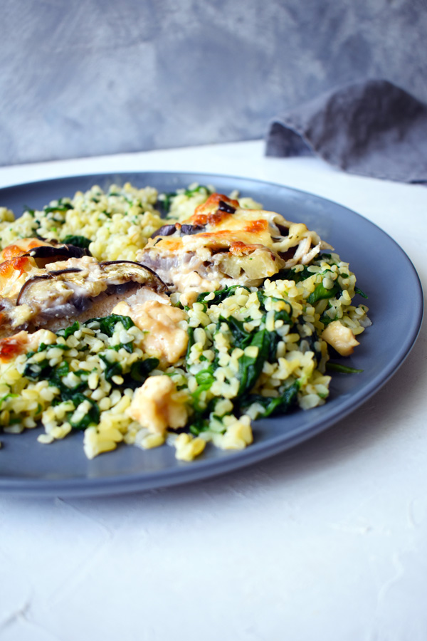 Padlizsános-sajtkrémes csirke