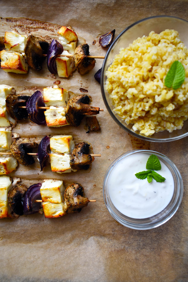 Feta és gomba saslik sütőben sütve 2