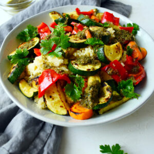 Kuszkusz saláta grillezett zöldségekkel