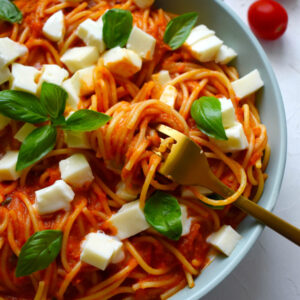 Paradicsomos spagetti tál