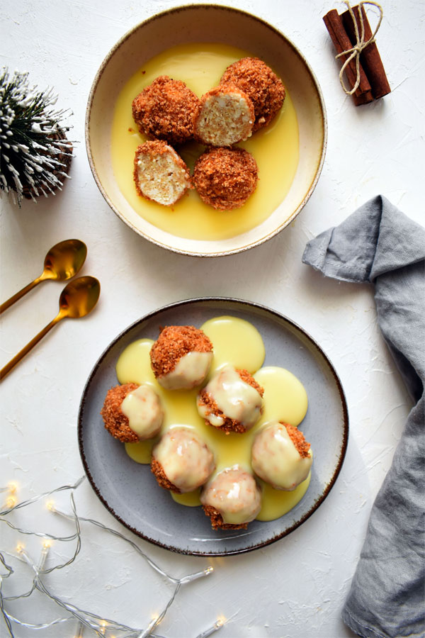 Túrógombóc vanília pudingban