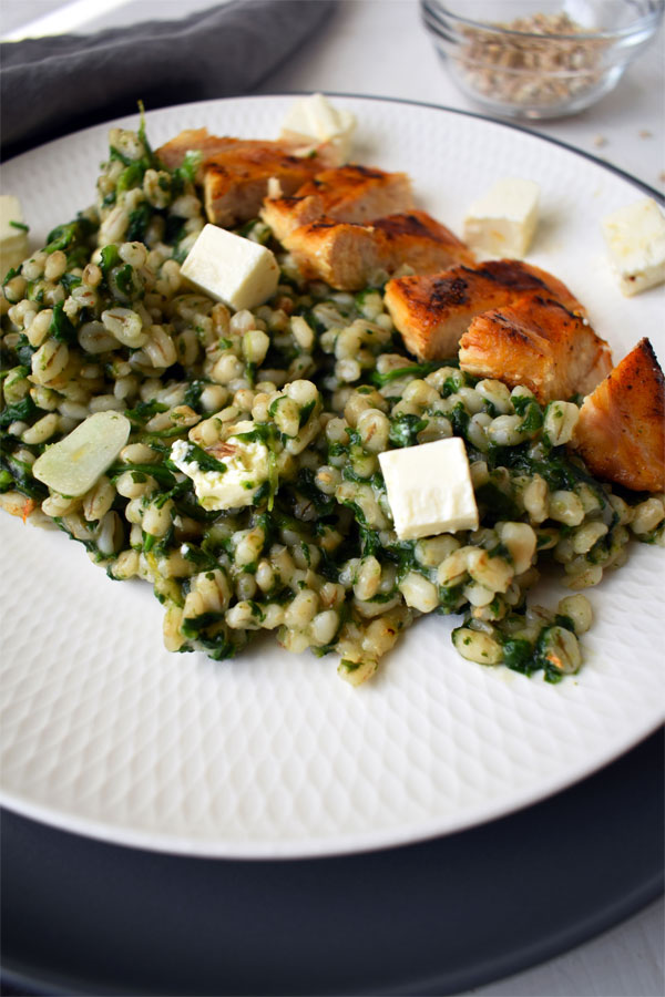 Roasted chicken with barley