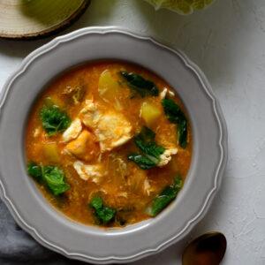 Kínai kel leves csurgatott tojással