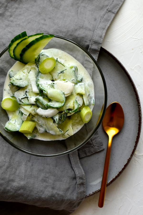 Cucumber salad with dill and yogurt