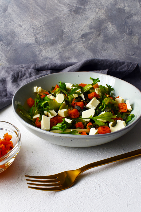 autumn salad with pumpkin