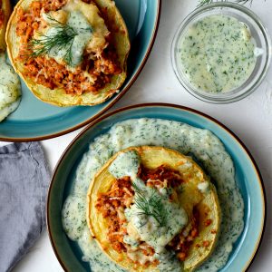 töltött tök kapormártással