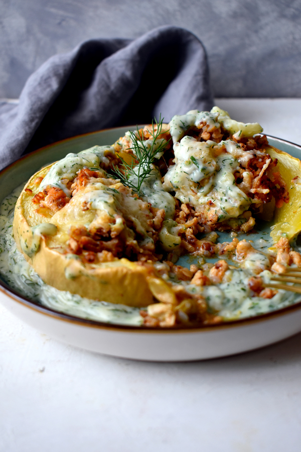 Stuffed squash with buckwheat