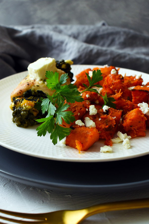 roasted pumpkin and chicken