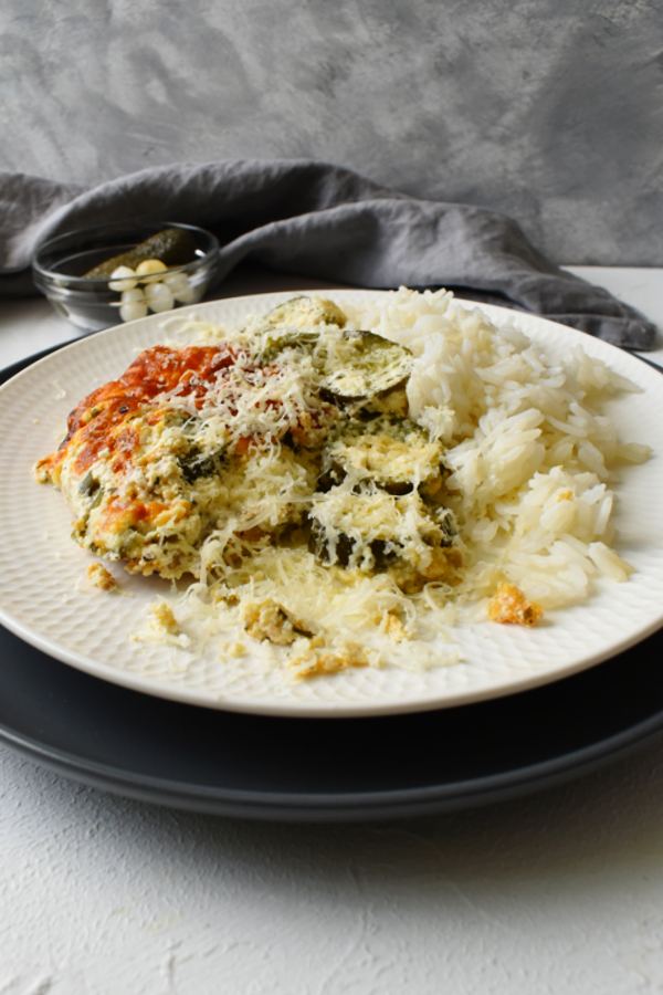 pork chop with sour cream and zucchini