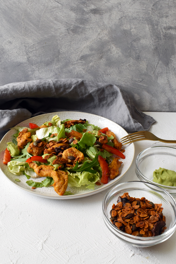 chicken salad with salty granola