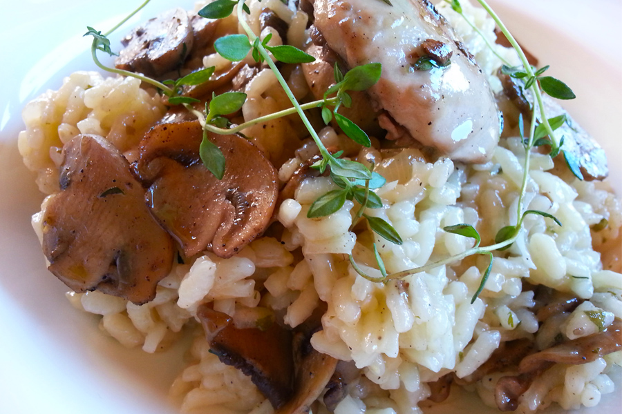 Kakukkfüves-gombás rizottó