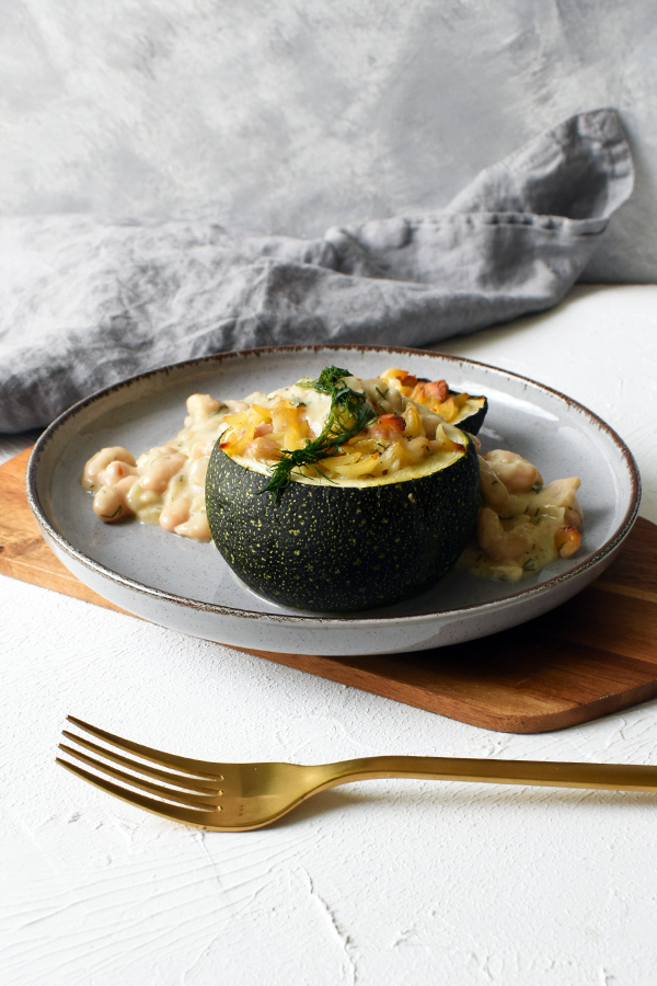 stuffed zucchini with white beans