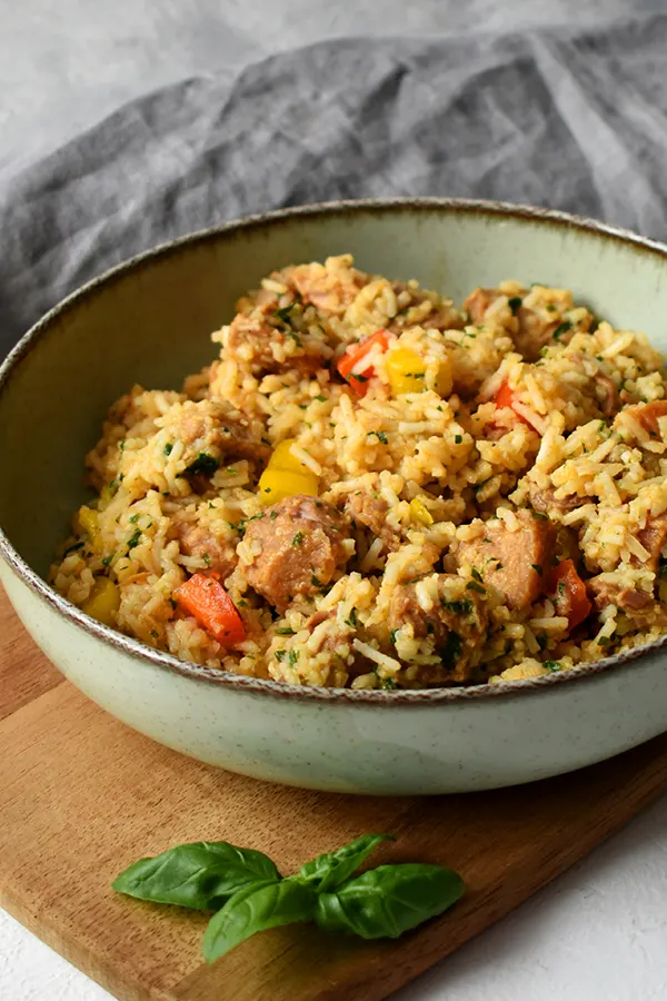 rice and meat - pork pilaf